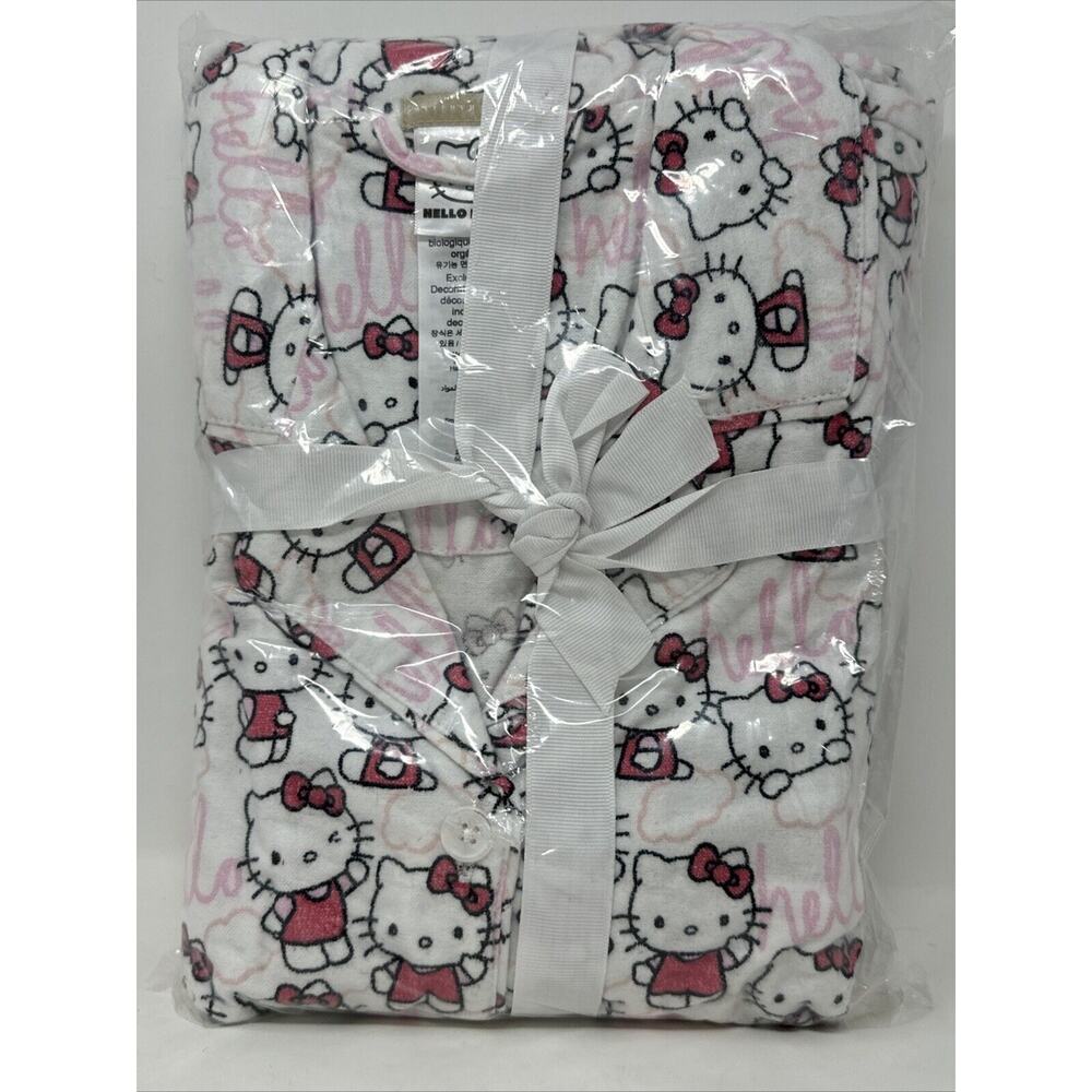 New POTTERY BARN TEEN Hello Kitty Organic Flannel Pajama Set Small S